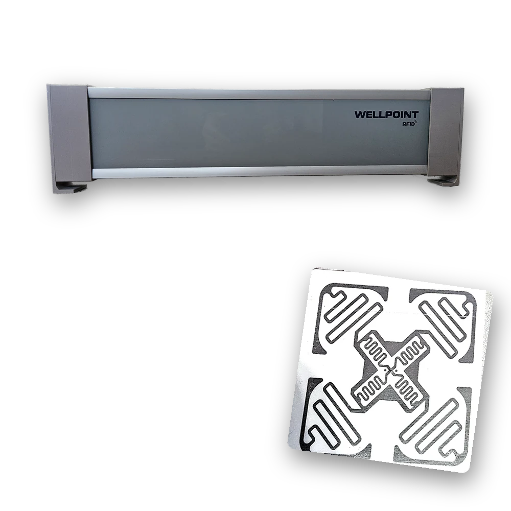 WELLPOINT RFID antenna with a UHF RFID label