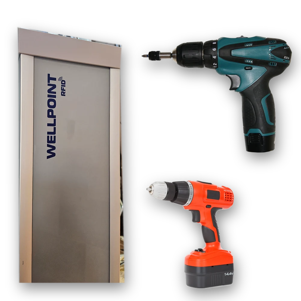 WELLPOINT RFID pedestal with cordless power tools