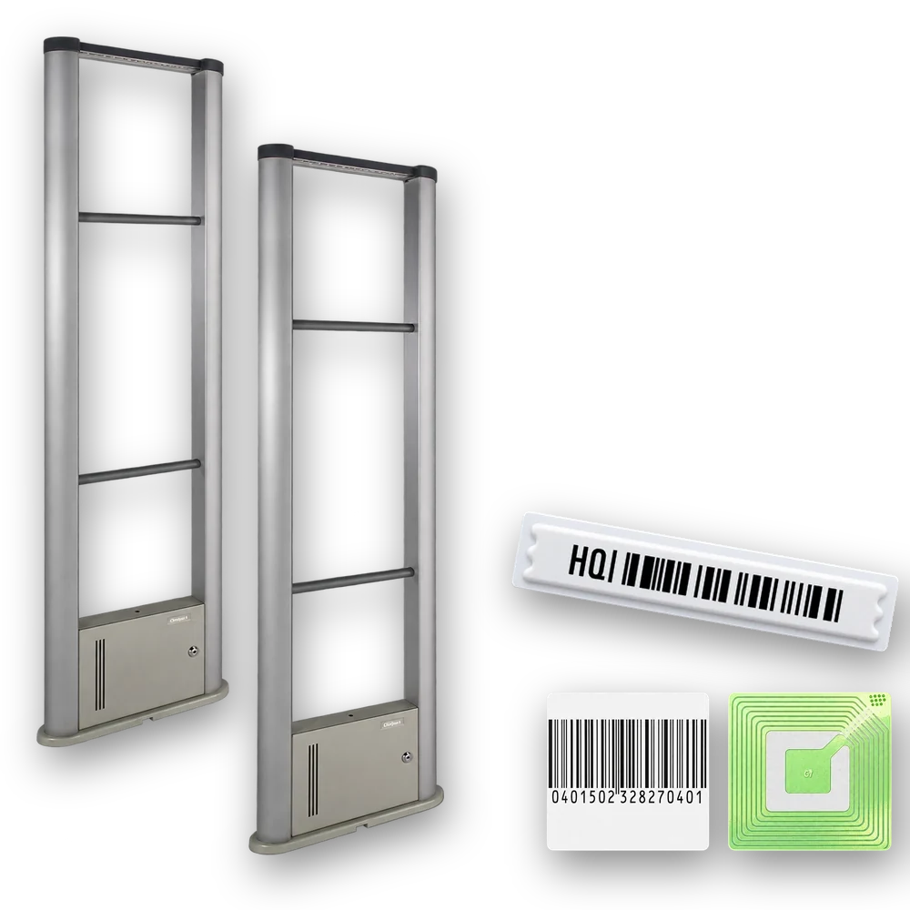 WELLPOINT anti-theft EAS gate pair with AM and RF security labels