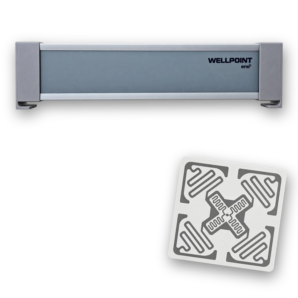WELLPOINT RFID antenna with a UHF RFID label